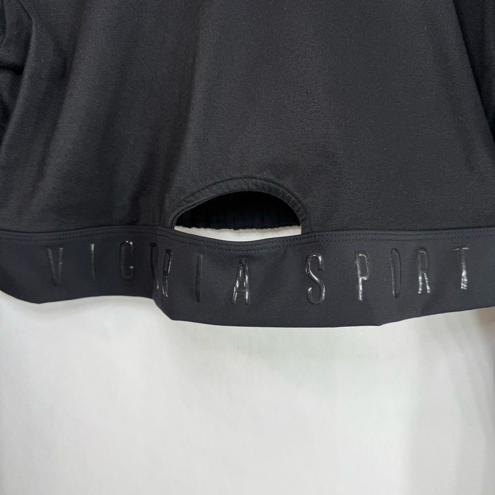 Victoria Secret Sport Keyhole Backless Black Long Sleeve Crop Top, Size L - Picture 3 of 7